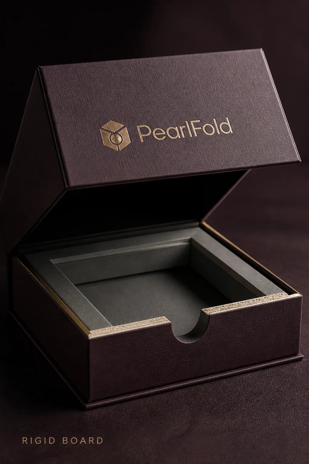 Deep teal PearlFold rigid presentation box