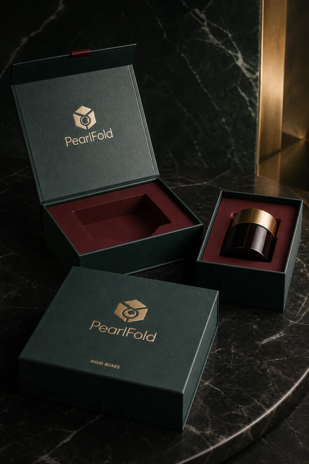 Open PearlFold rigid presentation box