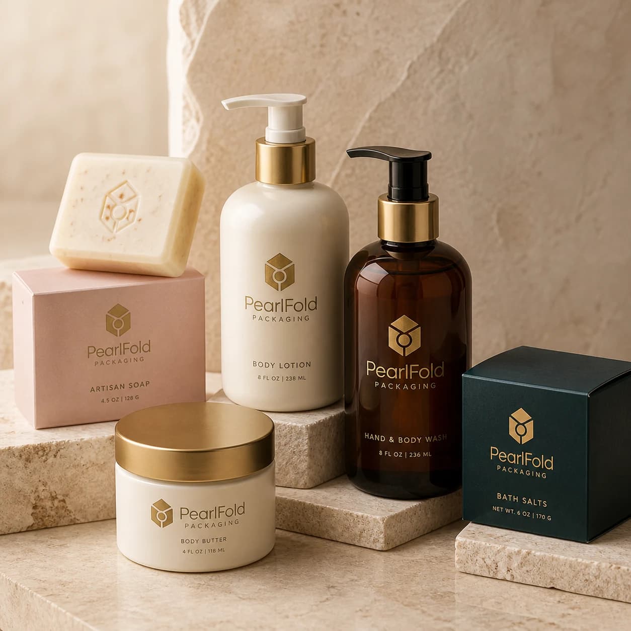 Premium bath and body packaging collection