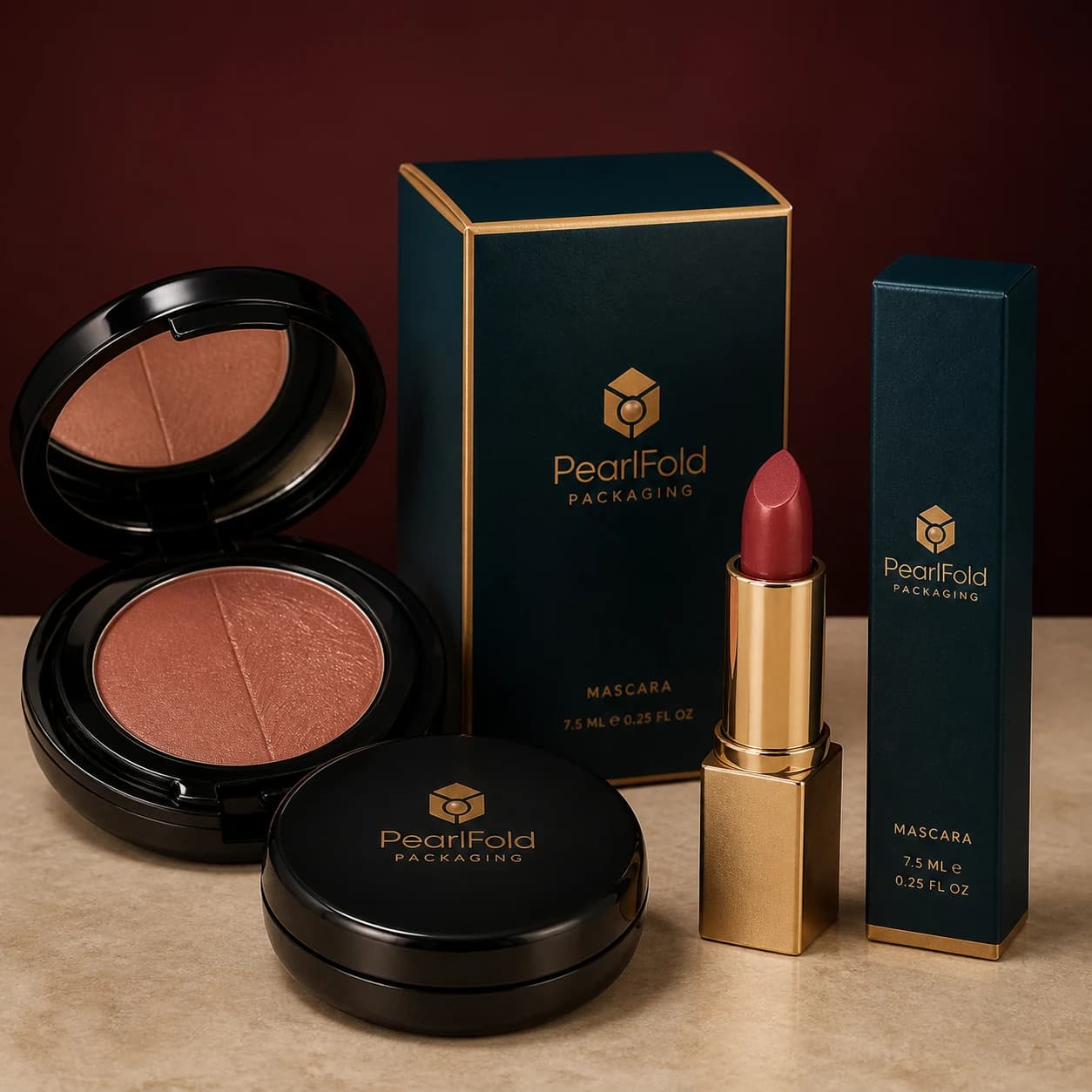 Premium cosmetics and makeup packaging collection