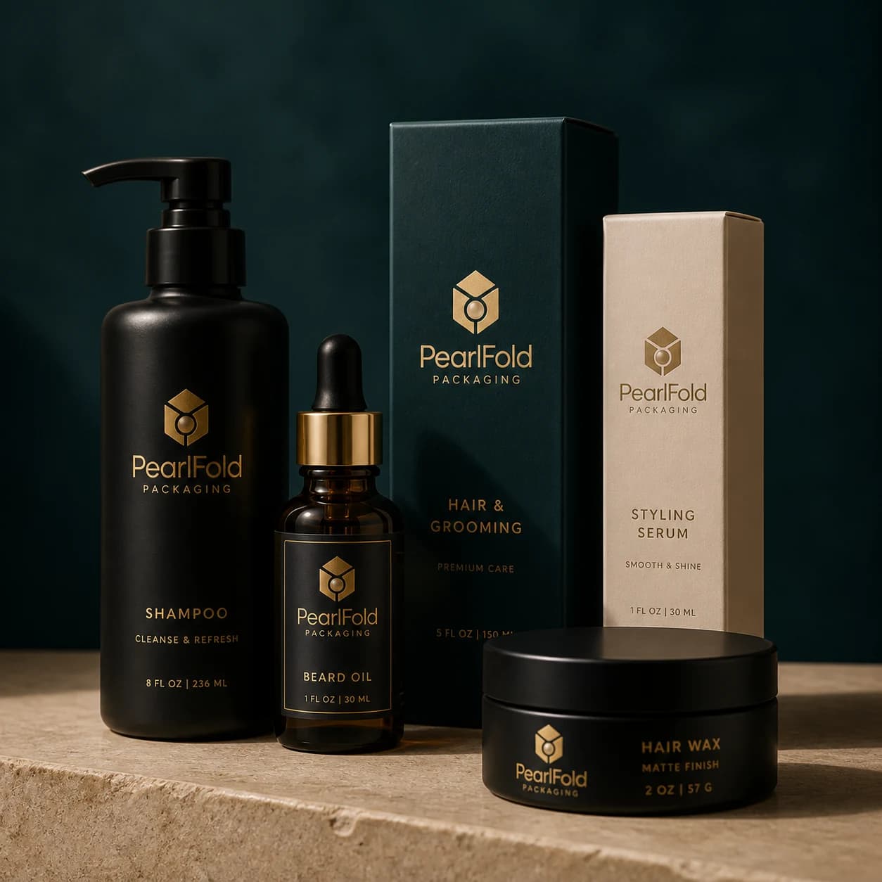 Premium hair and grooming packaging collection