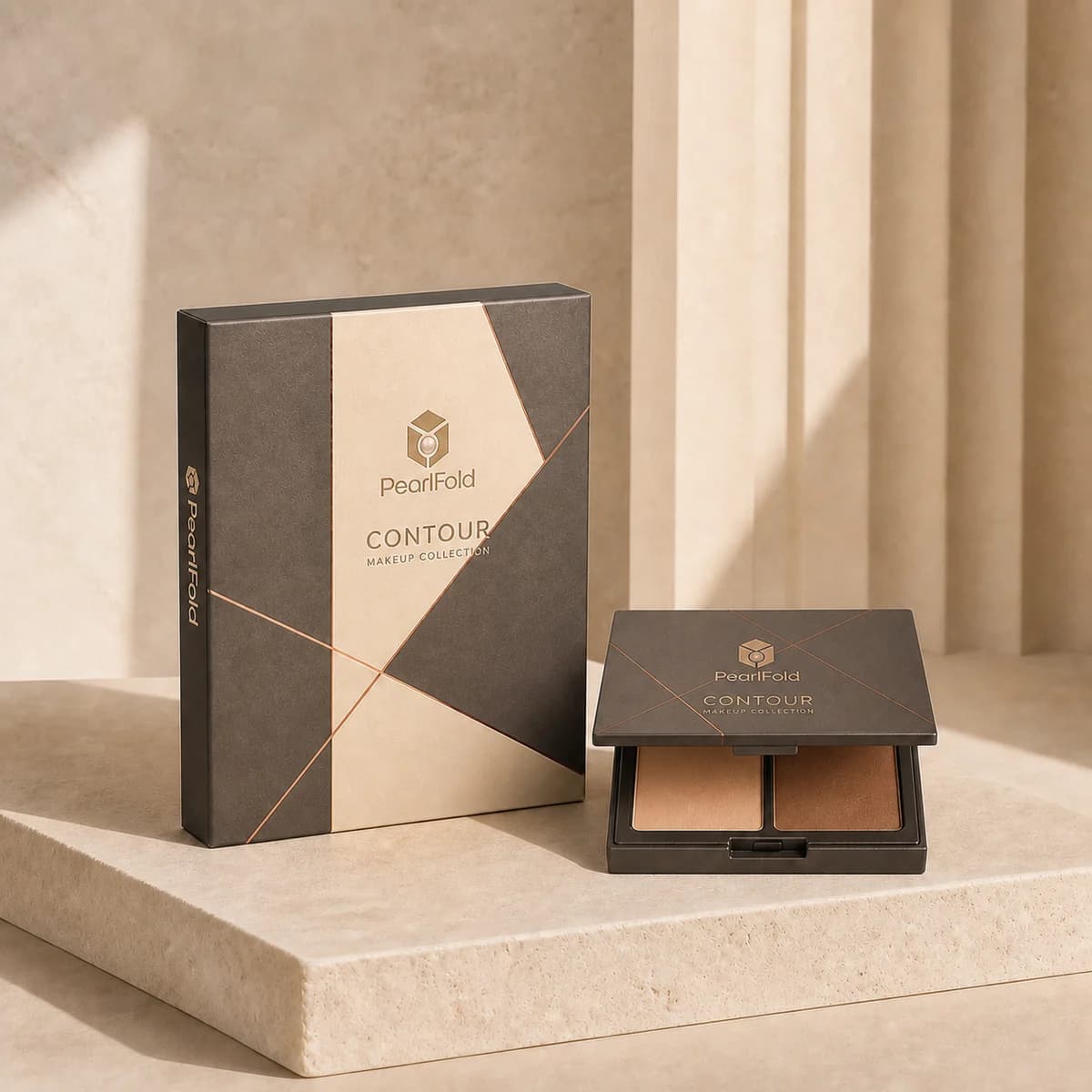 Custom contour box in a premium square retail styling scene