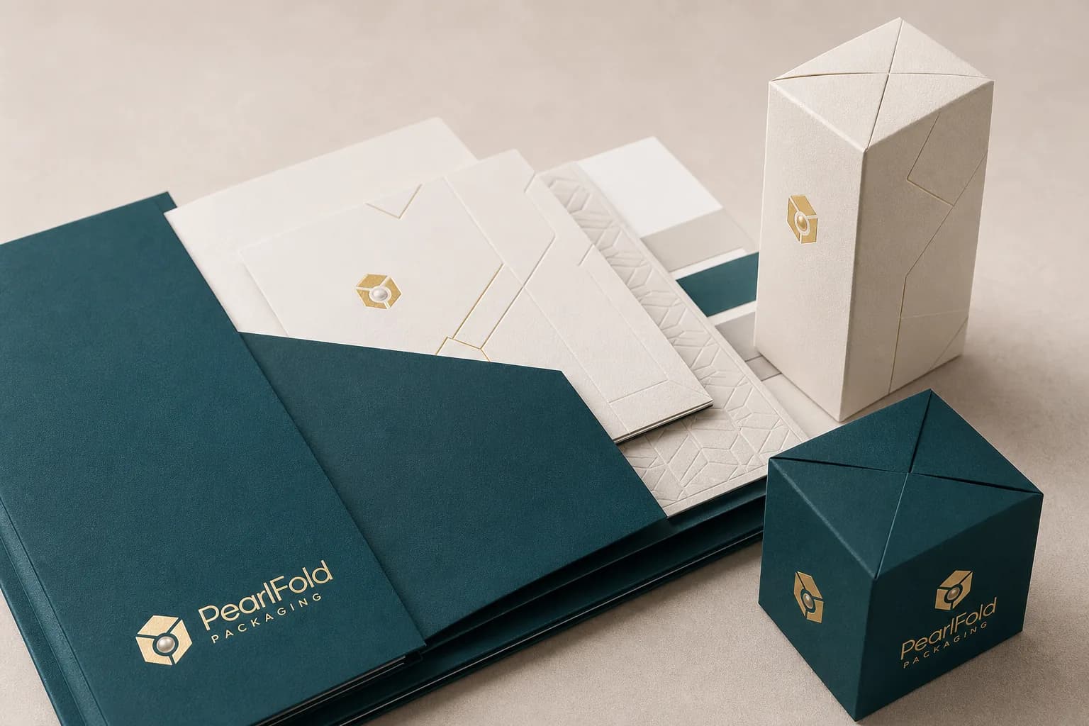 PearlFold order portfolio with custom carton samples and specification folios