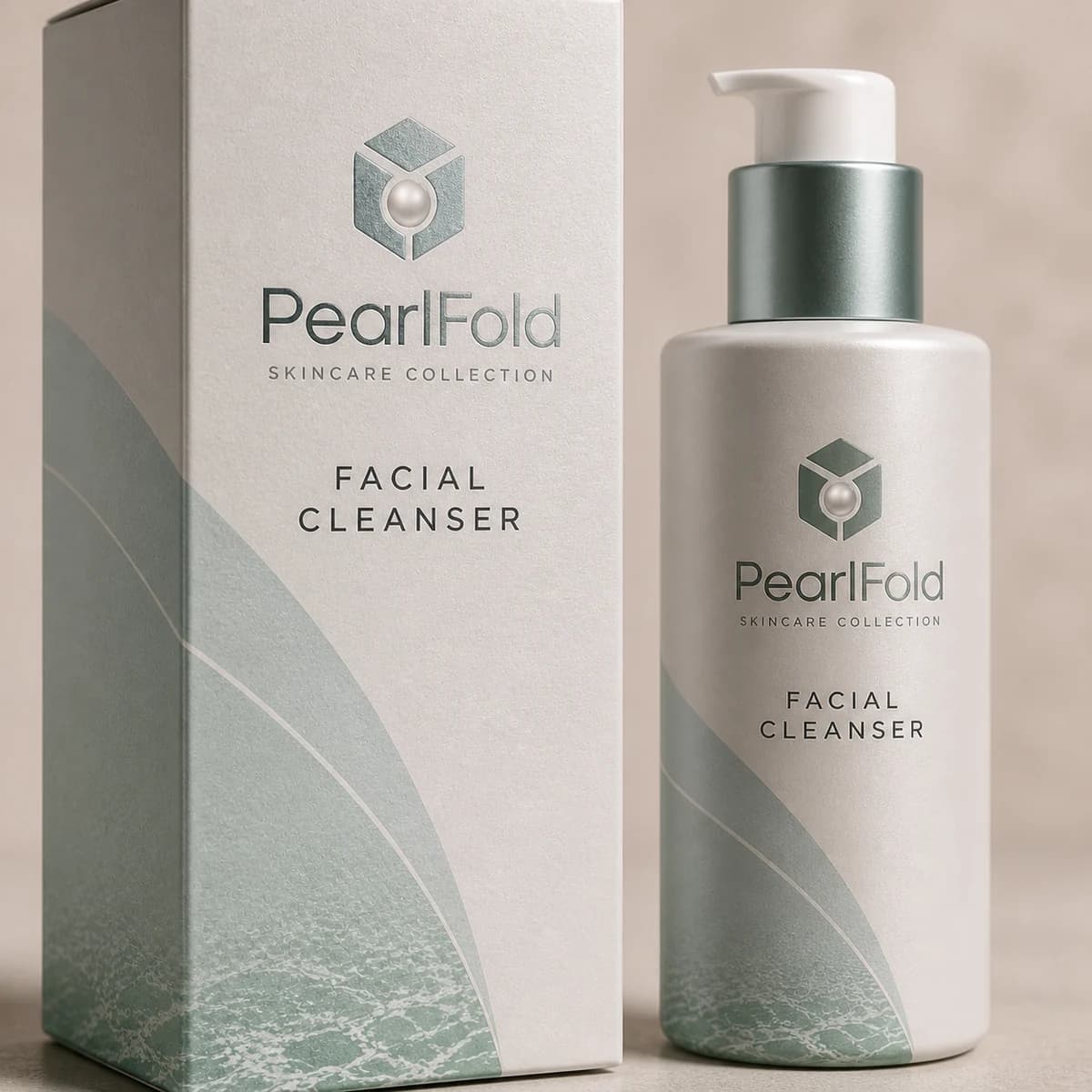 Close-up of custom facial cleanser box paper texture, print detail, and corner construction
