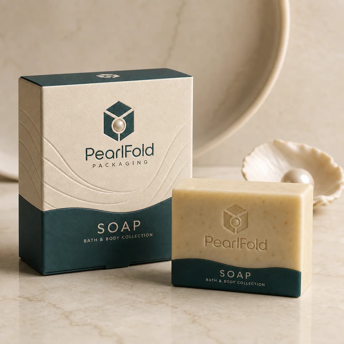 Custom soap box in a premium square retail styling scene